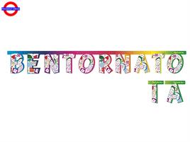 BENTORNATO-A-I FESTONE SCRITTA CON LETTERE INTERCAMBIABI