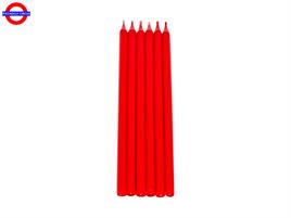 CANDELINA STELO GRANDE CM.23 ROSSA CF.6 PEZZI