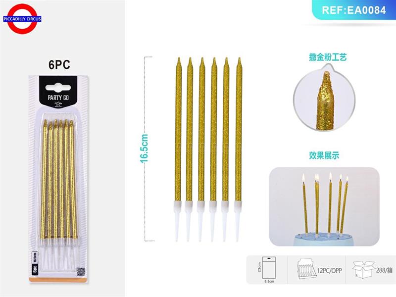 CANDELINA STELO MEDIA M/COLOR GLITTER ARG.CM.19 CF.6