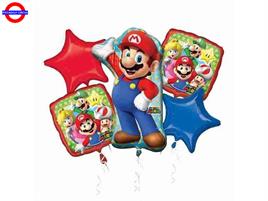  MYLAR SUPER MARIO SUPER SHAPE BOUQUET 5 PZ