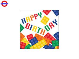 LEGO 16 TOVAGLIOLI 33X33 HAPPY BIRTHDAY
