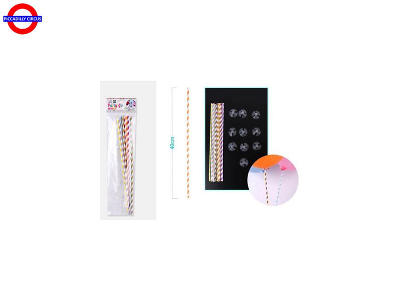 ASTA E VALVOLA PER PALLONCINI COLOR SPIRALE CF.10 PZ