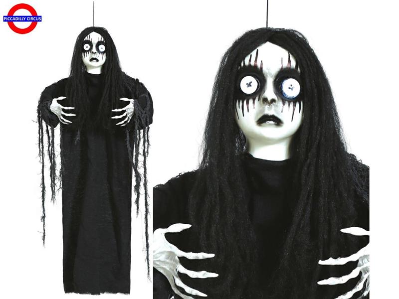 PENDENTE BAMBOLA CON BOTTONI SUGLI OCCHI, 90 CM.