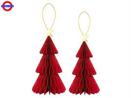 ALBERO ROSSO IN CARTA CON STELLA CM.20/25 CF.2