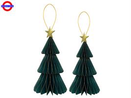 ALBERO VERDE IN CARTA CON STELLA CM.20/25 CF.2