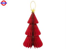 ALBERO ROSSO IN CARTA CON STELLA CM.40