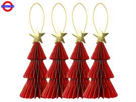 ALBERO ROSSO IN CARTA CON STELLA CM.10 CF.4