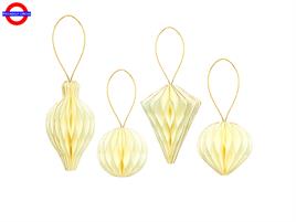 DECORAZIONE CARTA AVORIO CM.8/10/13 CF.4 ASSORTITE