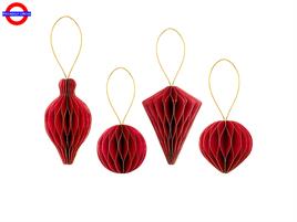 DECORAZIONE CARTA ROSSO CM.8/10/13 CF.4 ASSORTITE