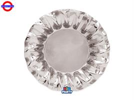 TAVOLA - WAVY ARGENTO METAL 6 PIATTI FONDI CM.24