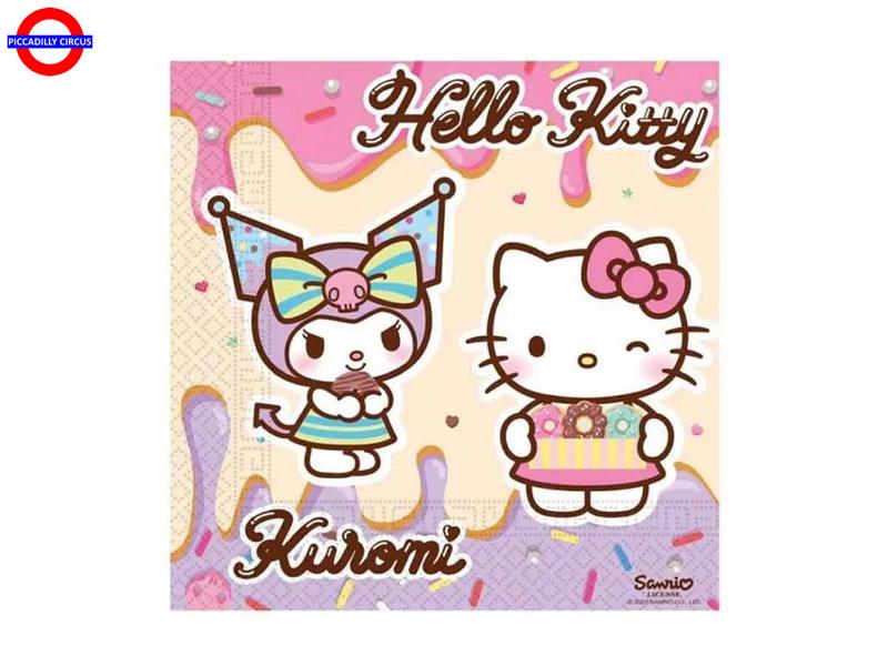  HELLO KITTY E KUROMI 20 TOVAGLIOLI 33X33