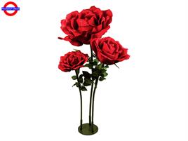 BASE METALLO 3 ROSE ROSSE CM.37/50/75 H.130