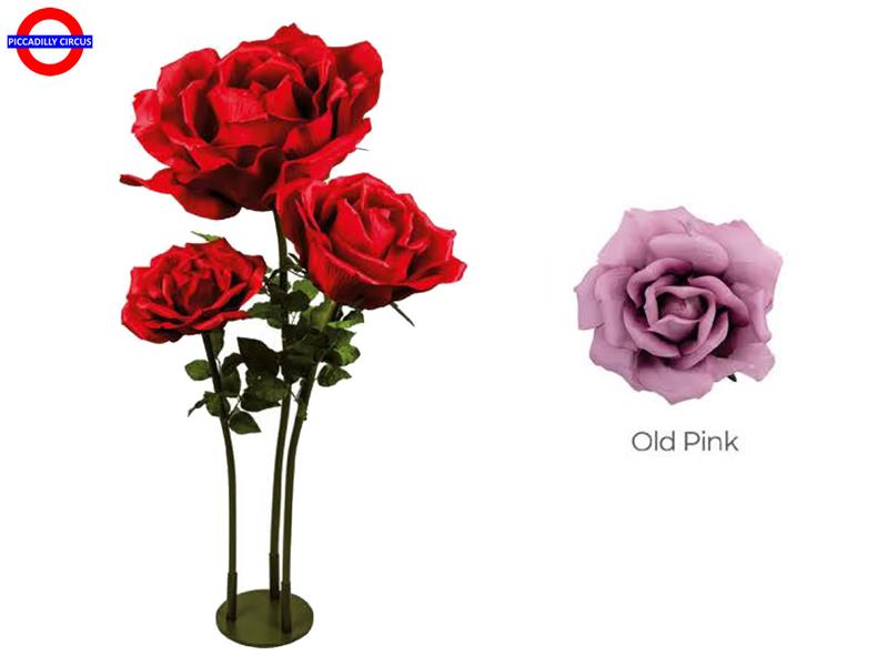 BASE METALLO 3 PEONIA OLD PINK D 60/50/40 H.150