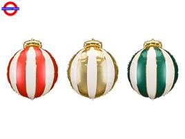 MYLAR CHRISTMAS BALL C. 3 PZ 3 COLORI CM.42X46
