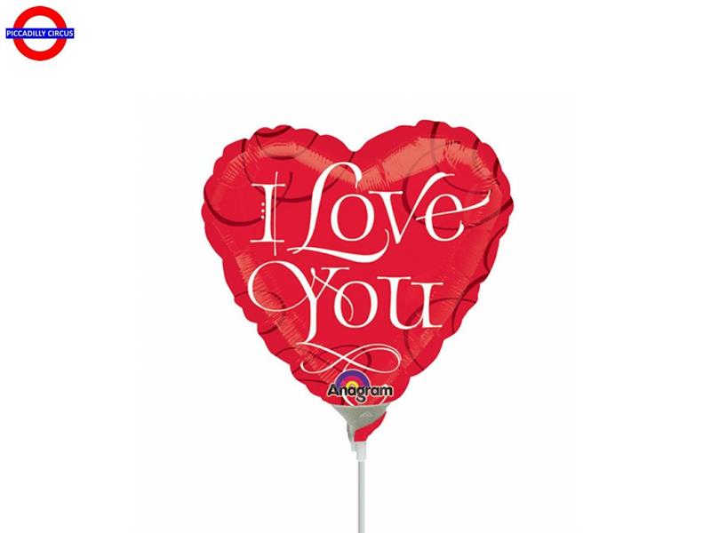 MYLAR AMORE MINI SHAPE CUORE I LOVE YOU 9