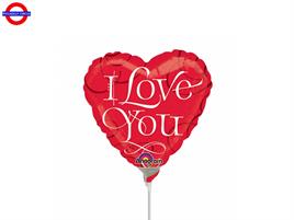 MYLAR AMORE MINI SHAPE CUORE I LOVE YOU 9