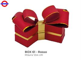 SCATOLA FIOCCO ROSSO ORO CM.12X4
