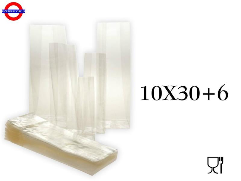 BUSTE CELLOPHAN NEUTRE FONDO QUADRO 10X39+6