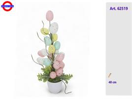 ALBERELLO CON VASETTO PLASTICA E UOVA CM.40