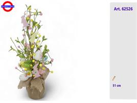 ALBERELLO CON VASETTO JUTA E UOVA CM.50