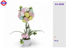 ALBERELLO CON VASETTO PLASTICA E UOVA CM.45