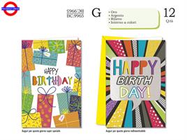 BIGLIETTO COMPLEANNO - METAL 2 ASS.