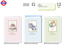 BIGLIETTO COMPLEANNO - QUADRO PASTELLO 3 ASS.