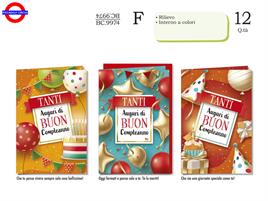 BIGLIETTO COMPLEANNO - PALLONCINI 3 ASS.