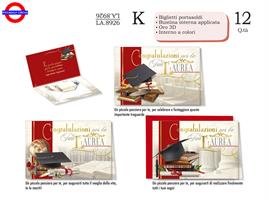 BIGLIETTO LAUREA -- PORTASOLDI AUGURI LAUREA 3 ASS.