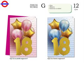 BIGLIETTO 18 ANNI - CIUFFO PALLONI METAL 2 ASS.