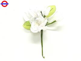 PICK FIORE SETA CON PERLA cm15 BIANCO