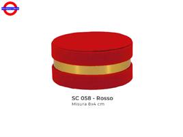 SCATOLA TONDA VELLUTO ROSSA E ORO D/8 H.4