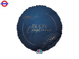 MYLAR TONDO BUON COMPLEANNO 18 BLU NAVY