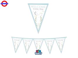 NASCITA CELESTE SCRITTA WELCOME LITTLE ONE FESTONE