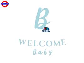 NASCITA CELESTE SCRITTA WELCOME BABY FESTONE BANDIERINE