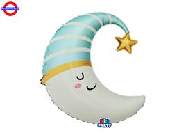 MYLAR NASCITA SUPER SHAPE MOON BABY CELESTE