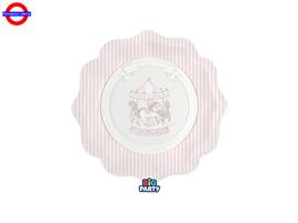 BATTESIMO CARILLON ROSA 6 PIATTI D.25 CM