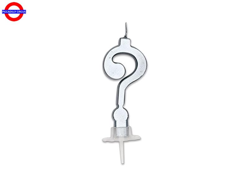 CANDELA PUNTO INTERROGATIVO ARGENTO METAL CM.7