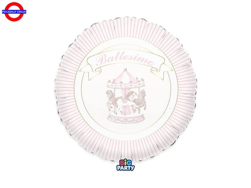 MYLAR BATTESIMO 18 CARILLON ROSA