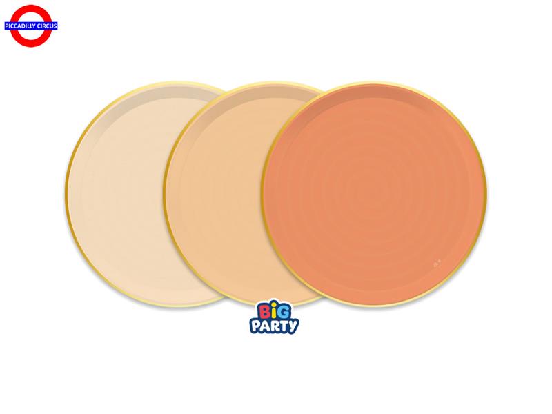 RUSTIC SUNSET 6 PIATTI D.24 3 COLORI BORDO ORO