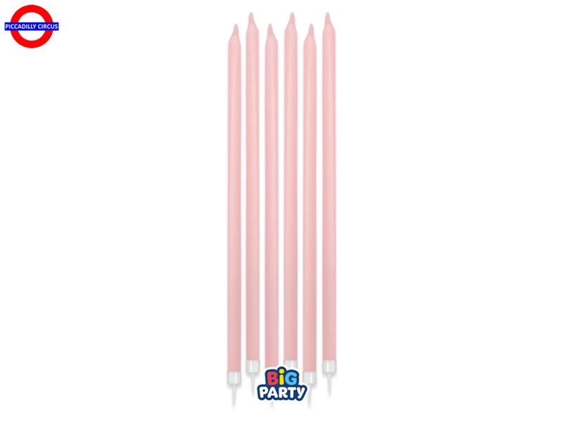 CANDELINA STELO MEDIA CM.15 ROSA BABY CF.12 PEZZI