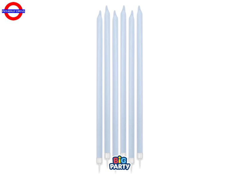 CANDELINA STELO MEDIA CM.15 CELESTE BABY CF.12 PEZZI