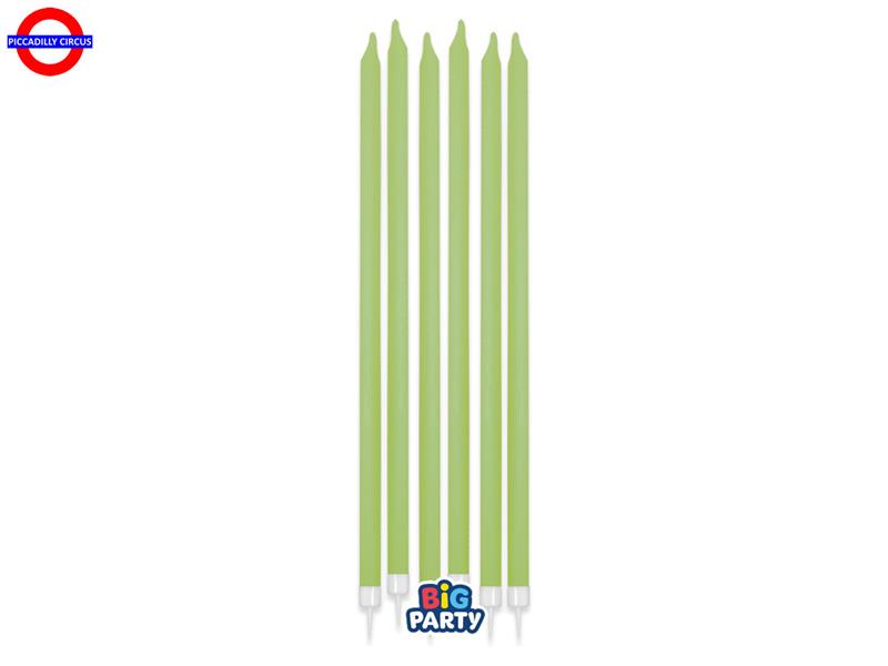 CANDELINA STELO MEDIA CM.15 VERDE OLIVA CF.12 PEZZI