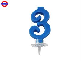 CANDELINA NUM. CLASSICA BLU CM.7 N°3