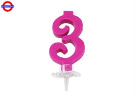 CANDELINA NUM. CLASSICA FUXIA CM.7 N°3